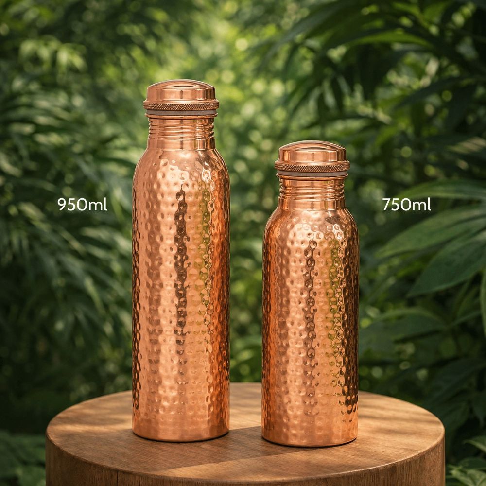 Koperen waterfles inhoud 750ml en 950ml